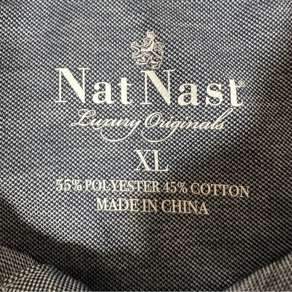 Nat Nast Polo Shirt Men Size XL Gray Short Sleeve Stretch Comfort Golf EUC - Picture 4 of 10